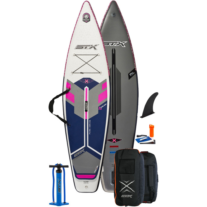 2021 STX Touring Pure 10'4 Inflatable Stand Up Paddle Board Package - Board, Bag, Pump & Leash - Purple / Blue