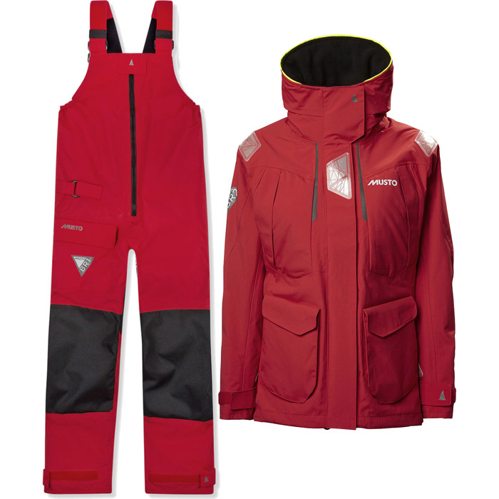2021 Musto Womens BR2 Offshore Jacket & BR1 Trouser Combi Set - Red