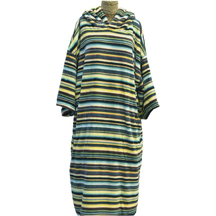 2021 TLS Junior Hooded Changing Robe Poncho - Mexican Stripe