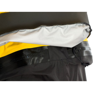 2019 Typhoon Multisport 5 Hinge Drysuit Including Con Zip & Backpack Dry Bag BLACK / YELLOW 100165
