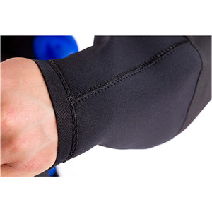 2019 Typhoon Womens Ezeedon 3 Drysuit Front Zip + Fabric Socks & Underfleece Black / Blue 100159