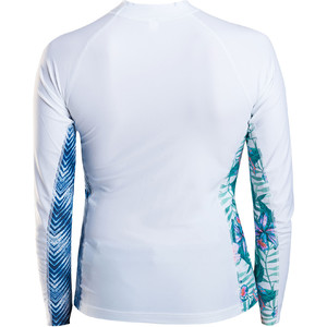 Rip Curl Womens All Over Long Sleeve Rash Vest White WLE8KW