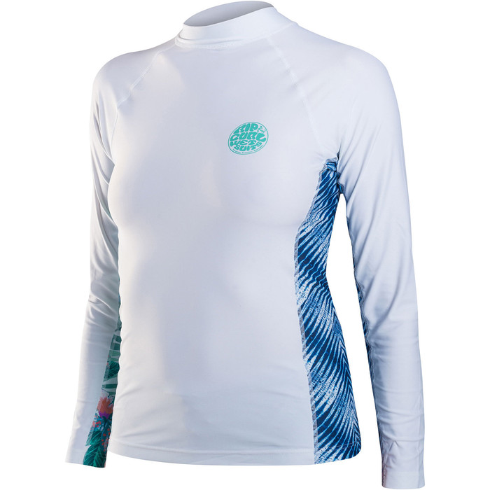 Rip Curl Womens All Over Long Sleeve Rash Vest White WLE8KW