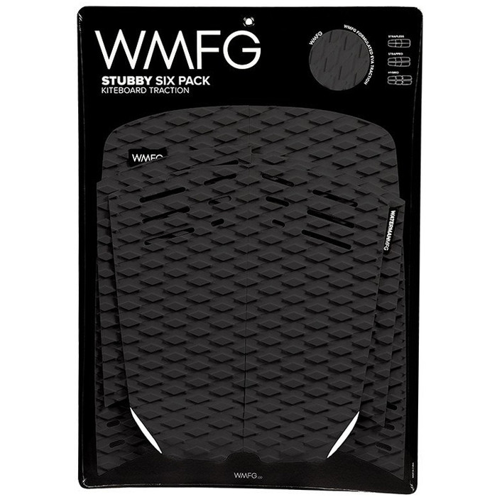 2019 WMFG Stubby Six Pack Kiteboard Traction Pad BLACK / WHITE 170005