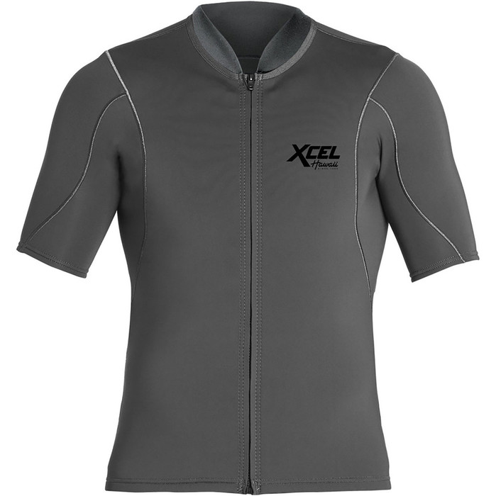 2023 Xcel Mens Axis 1mm Short Sleeve Front Zip Neoprene Top MN15NAX9 - Graphite