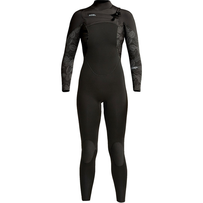 2021 Xcel Womens Comp 4/3mm Chest Zip Wetsuit WN43ZXC9 - Black