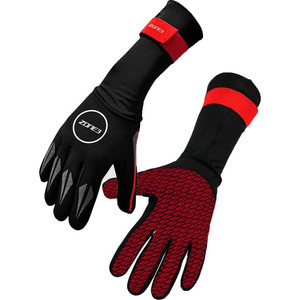 2021 Zone3 2mm Neoprene Swim Gloves NA18UNSG1 - Black / Red
