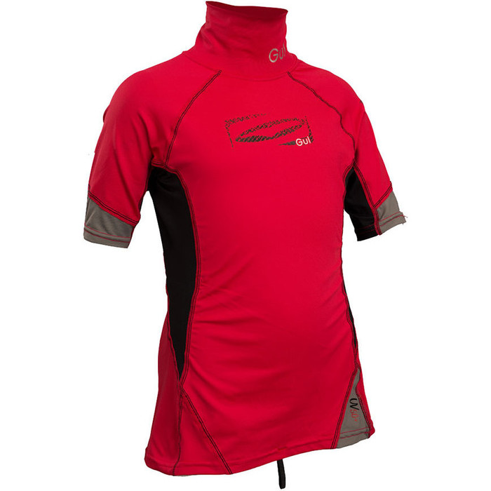 2020 GUL Junior Short Sleeve Rash Vest Red / Black RG0341-B4