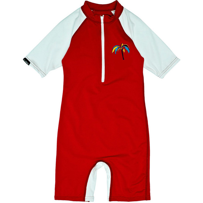 Billabong Jungle Toddler Short Sleeved Sun Suit in Fire Red M4KY11