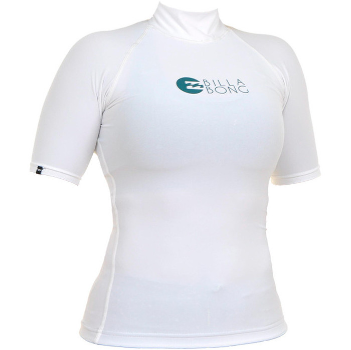 Billabong Ladies Logo In Short Sleeved Rash Vest White S4GY01