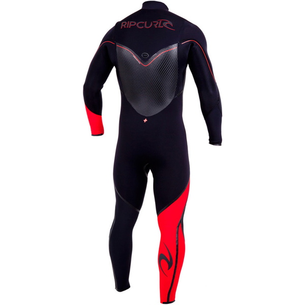 2014 Rip Curl Flashbomb PLUS 3/2mm GBS Chest Zip Steamer Wetsuit Black/Red WSM4GF