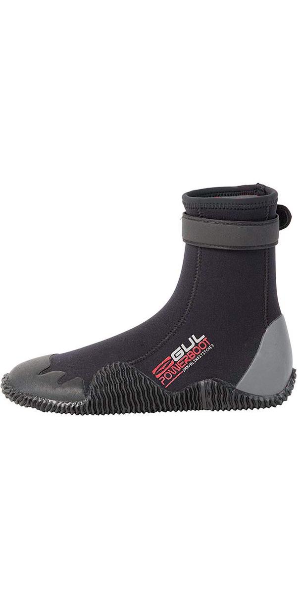 2018 Gul Power 5mm Round Toe wetsuit Boot Black / Grey BO1263