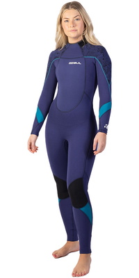 2025 Gul Womens Response 5/3mm GBS Back Zip Wetsuit RE1229-C1 - Blue / Paisley