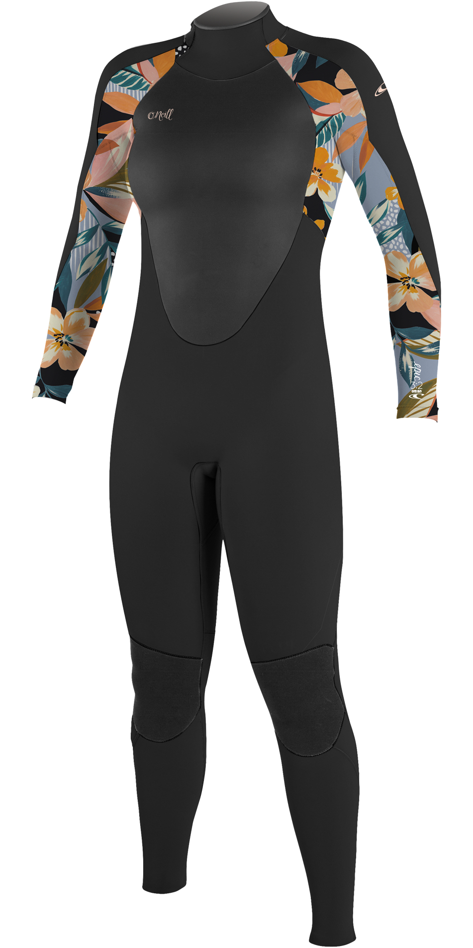 2024 O'Neill Girls Epic 3/2mm Back Zip GBS Wetsuit 4215BG - Black / Demiflor