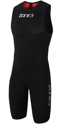 2026 Zone3 Mens Streamline Back Zip Sleeveless Shorty Swimskin SS18MSTL101 - Black / Red