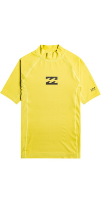 2026 Billabong Junior Waves All Day UV50 Short Sleeve Rash Vest EBBWR00101 - Acid Green