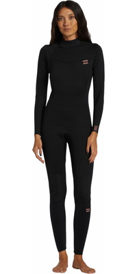 2025 Billabong Womens Foil 4/3mm Back Zip Wetsuit ABJW100185 - Black