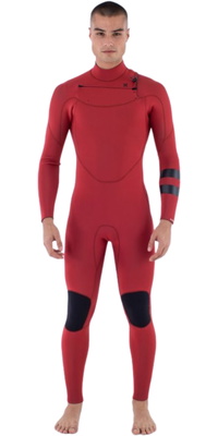 2025 Hurley Mens Air 4/3mm Chest Zip Wetsuit MFS0013413 - American Beauty
