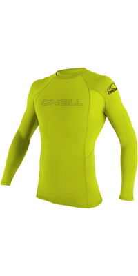 2026 ONeill Youth Basic Skins Long Sleeve Rash Vest 3346 - Lime