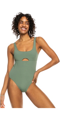 Roxy Pro The Double Line One Piece Swimsuit ERJX103588 - Agave Green