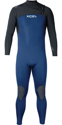 2025 Xcel Mens Axis 5/4mm Chest Zip Wetsuit MN54ZAX4BU - Navy / Blue