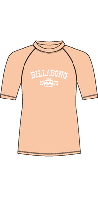 2025 Billabong Junior Surf Dayz Short Sleeve Rash Vest EBGWR03004 - Soft Peach