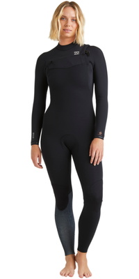 2026 Billabong Womens Furnace Natural 3/2mm Chest Zip Wetsuit ABJW100223 - Black Tiki