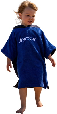 2026 Dryrobe Junior Organic Cotton Hooded Towel Robe V3DRJOCTR - Navy Blue