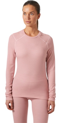 2025 Helly Hansen Womens Lifa Merino Midweight Crew Base Layer 49378 - Pink Salt