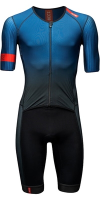 2025 HUUB Mens Pro Aero Open Zip Tri Suit 4882PROOZSSTS - Blue / Black
