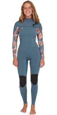 2025 ONeill Womens Epic 3/2mm Chest Zip Wetsuit 5650 - Copen Blue / Painted Tropics