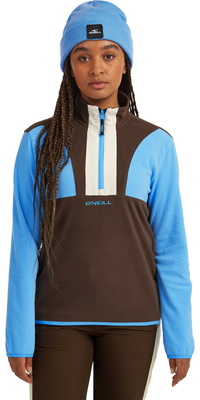 2025 ONeill Womens FWCCruz Triple Polartec Half-Zip Fleece 1350080 - Blue Poppy Colour Block