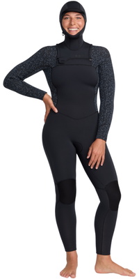 2025 Roxy Womens Swell Natural 5/4mm Chest Zip Hooded Wetsuit 26BW203503 - Animal Print