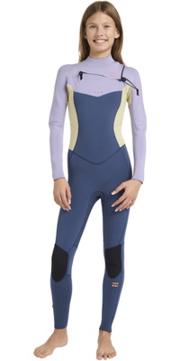 2026 Billabong Junior Synergy Natural 4/3mm Chest Zip Wetsuit 24RW193504 - Stormy Blue