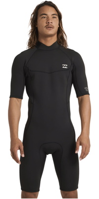 2026 Billabong Mens Absolute 2mm Back Zip Shorty Wetsuit 24AW251601 - Black