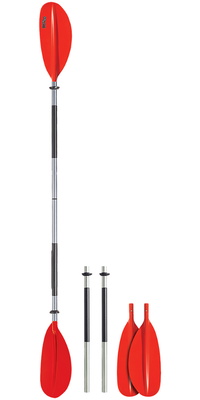 2026 Bravo KWB 220 Curved Blade 4 Piece Aluminium Paddle 220CM BR-PA-KWB-220-4A - Red