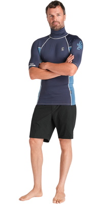 2026 C-Skins Mens Nuwave Rash X Short Sleeve Vest C-NLYSSMT - Bluestone / Steel Blue