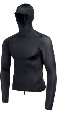 2026 Florence Marine X Mens Long Sleeve Hooded Rash Vest FMSS00030 - Black