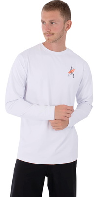 2026 Hurley Mens Regular Flamengue Long Sleeve Rash Vest MLEU00006 - White