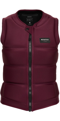 2026 Mystic Womens Star Front Zip Wake Impact Vest 35005.240246 - Oxblood Red