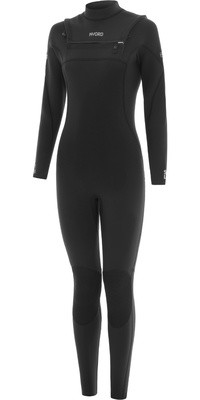 2026 Nyord Womens Solu Yulex 3/2mm Chest Zip Fl Wetsuit SOLW32FLCZ001 - Black