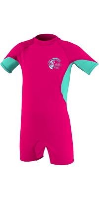2026 O'Neill Junior Basic Skins UV Suit 5712G - Watermelon / Light Aqua / White