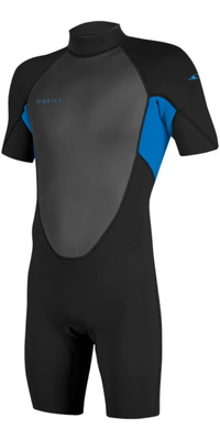2026 ONeill Junior Reactor-2 2mm Back Zip Shorty Wetsuit 5045B - Black / Ocean