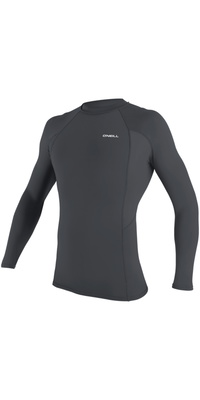 2026 ONeill Mens Basic Skins Long Sleeve Rash Vest 5714 - Graphite