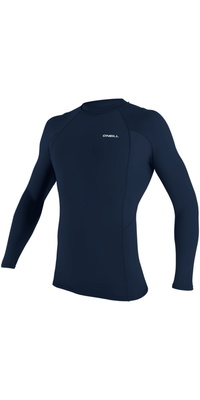 2026 ONeill Mens Basic Skins Long Sleeve Rash Vest 5714 - Navy
