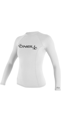 2026 ONeill Womens Basic Skins Long Sleeve Rash Guard 3549 - White