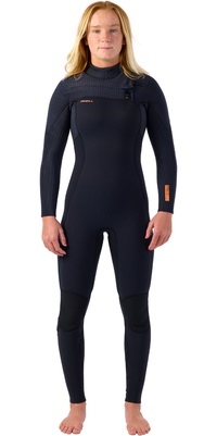 2026 ONeill Womens Hyperfreak+ 5/4mm Chest Zip Wetsuit 5374 - Black