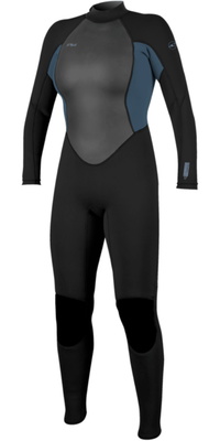 2026 ONeill Womens Reactor-2 3/2mm Back Zip Wetsuit 5042B - Black / Copen Blue