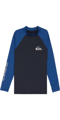 2026 Quiksilver Junior Everyday UPF50 Long Sleeve Rash Vest AQBWR03065 - Dark Navy / Monaco Blue