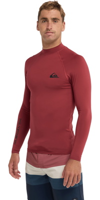 2026 Quiksilver Mens Everyday UPF50 Long Sleeve Rash Vest AQYWR03131 - Burnt Russet